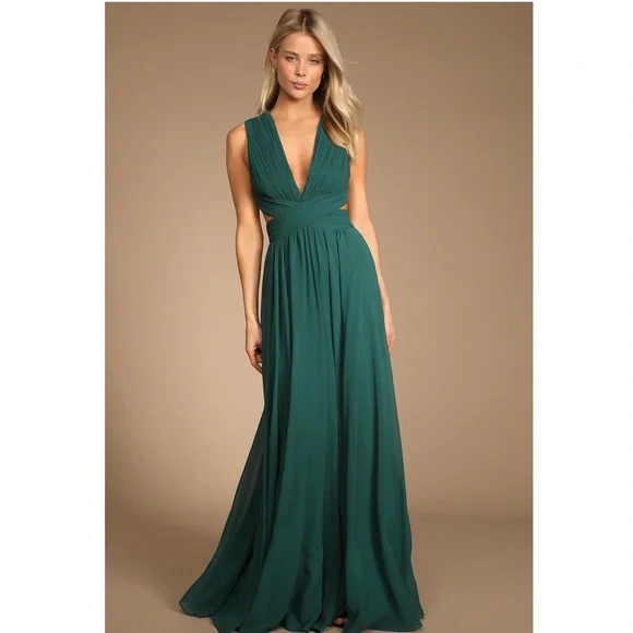 slim fit dress slacks Two Piece Emerald Green Long Prom Dress with Bow PG869 US8 / Custom Color main image 0